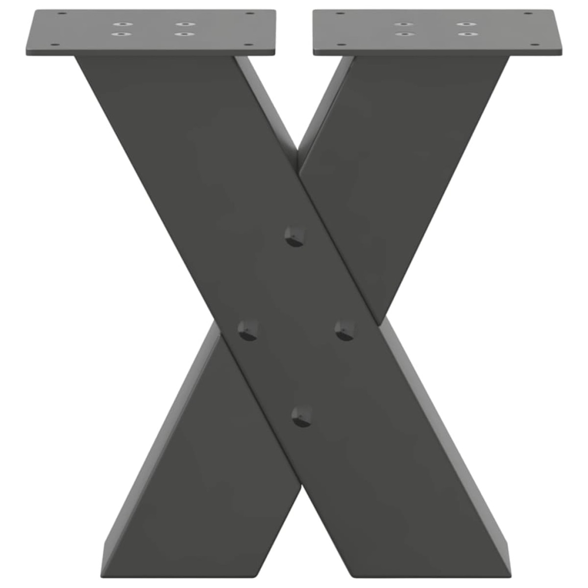 vidaXL Πόδια Τραπεζιού Σαλονιού σε Σχήμα Χ, 2 τεμ. Ανθρακί 40x(30-31) εκ. Ατσάλι