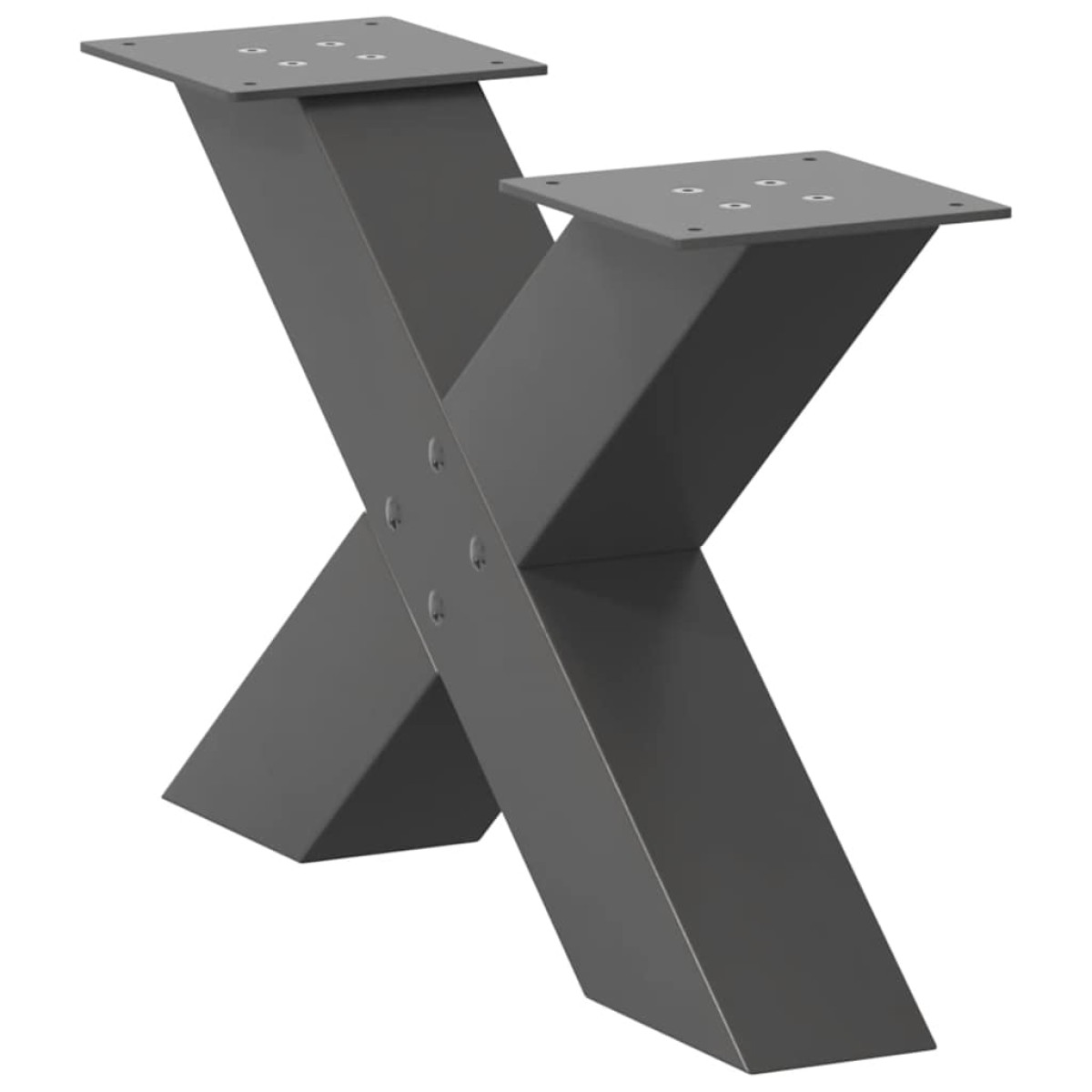vidaXL Πόδια Τραπεζιού Σαλονιού σε Σχήμα Χ, 2 τεμ. Ανθρακί 50x(30-31) εκ. Ατσάλι