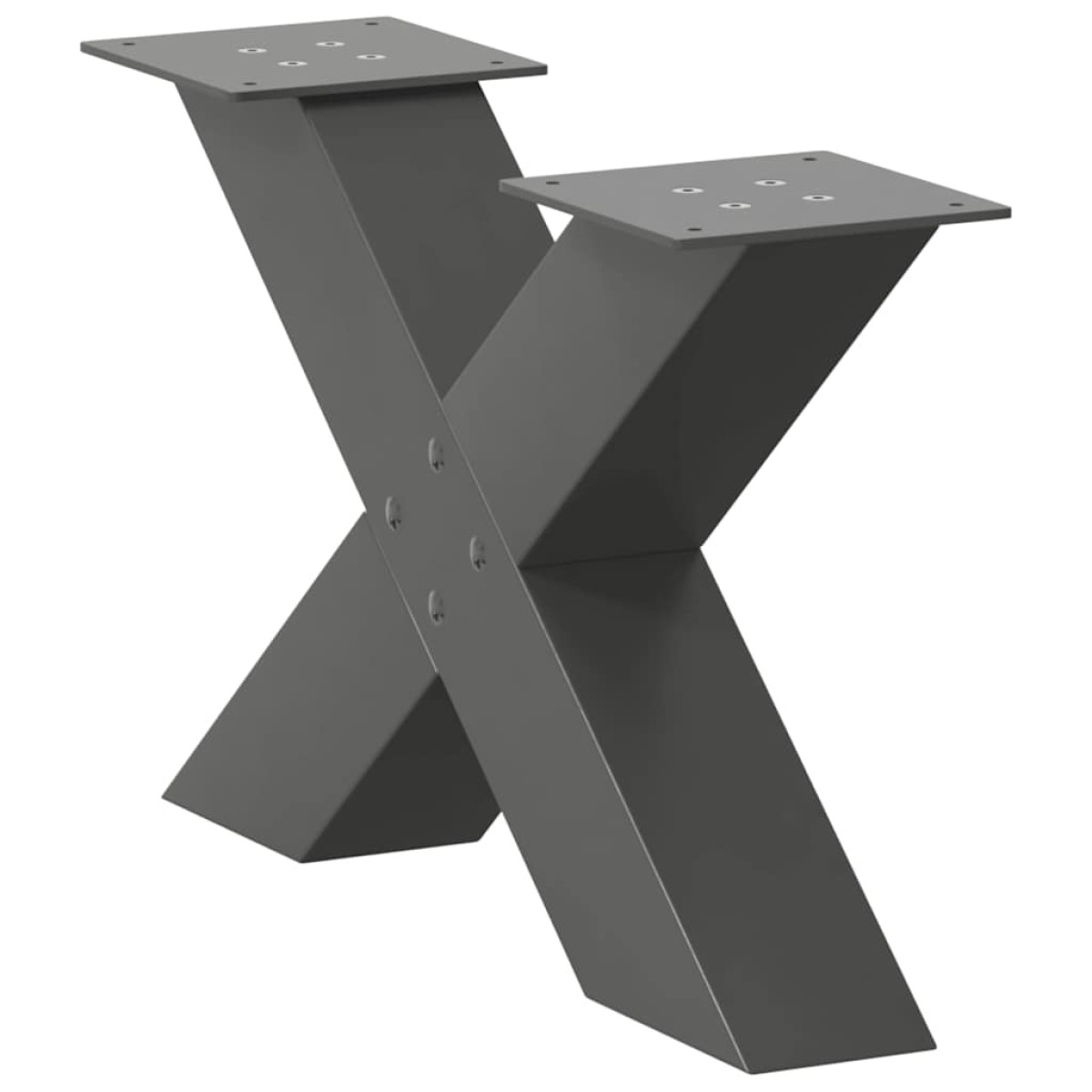 vidaXL Πόδια Τραπεζιού Σαλονιού σε Σχήμα Χ, 2 τεμ. Ανθρακί 60x(30-31) εκ. Ατσάλι