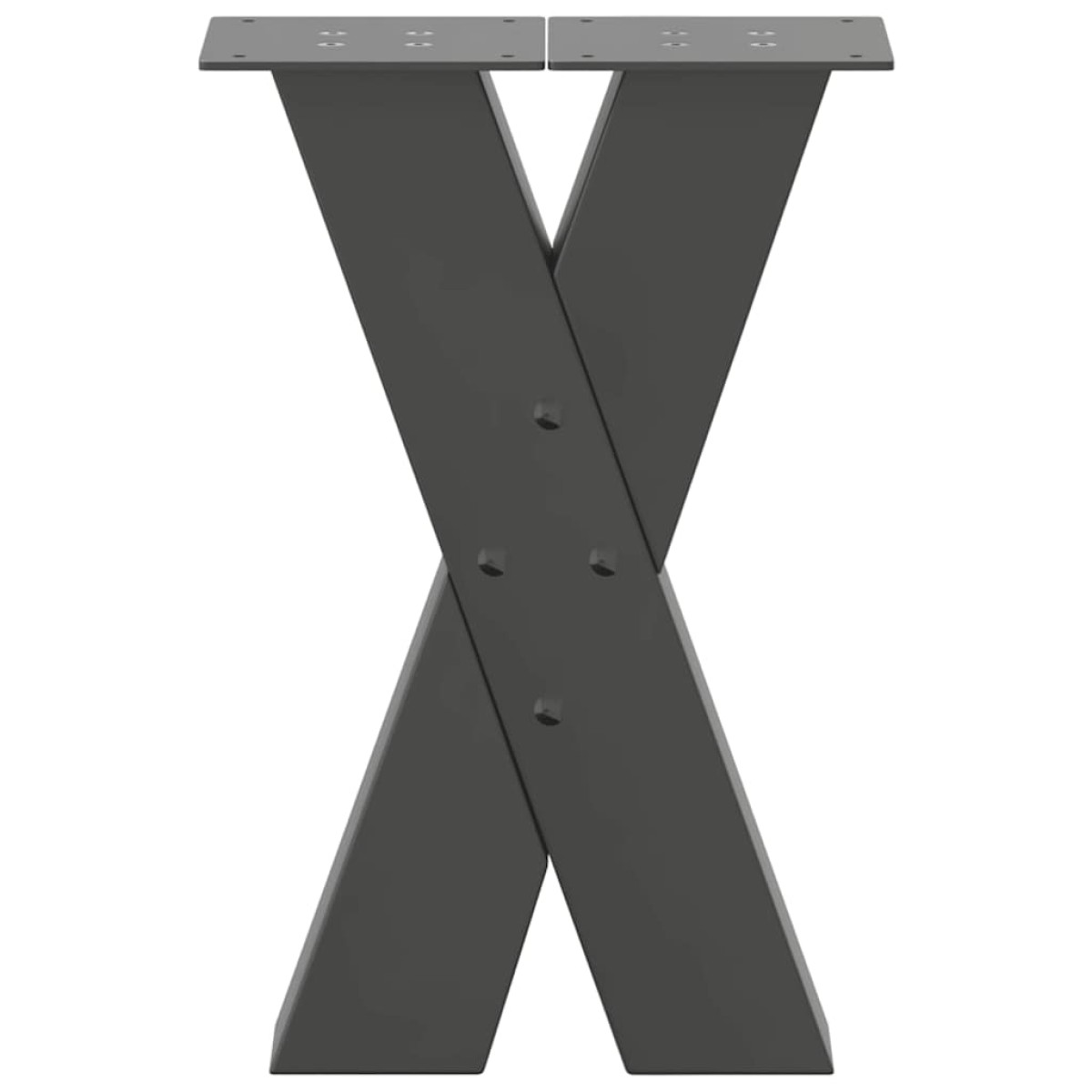 vidaXL Πόδια Τραπεζιού Σαλονιού σε Σχήμα Χ, 2 τεμ. Ανθρακί 28x(42-43) εκ. Ατσάλι