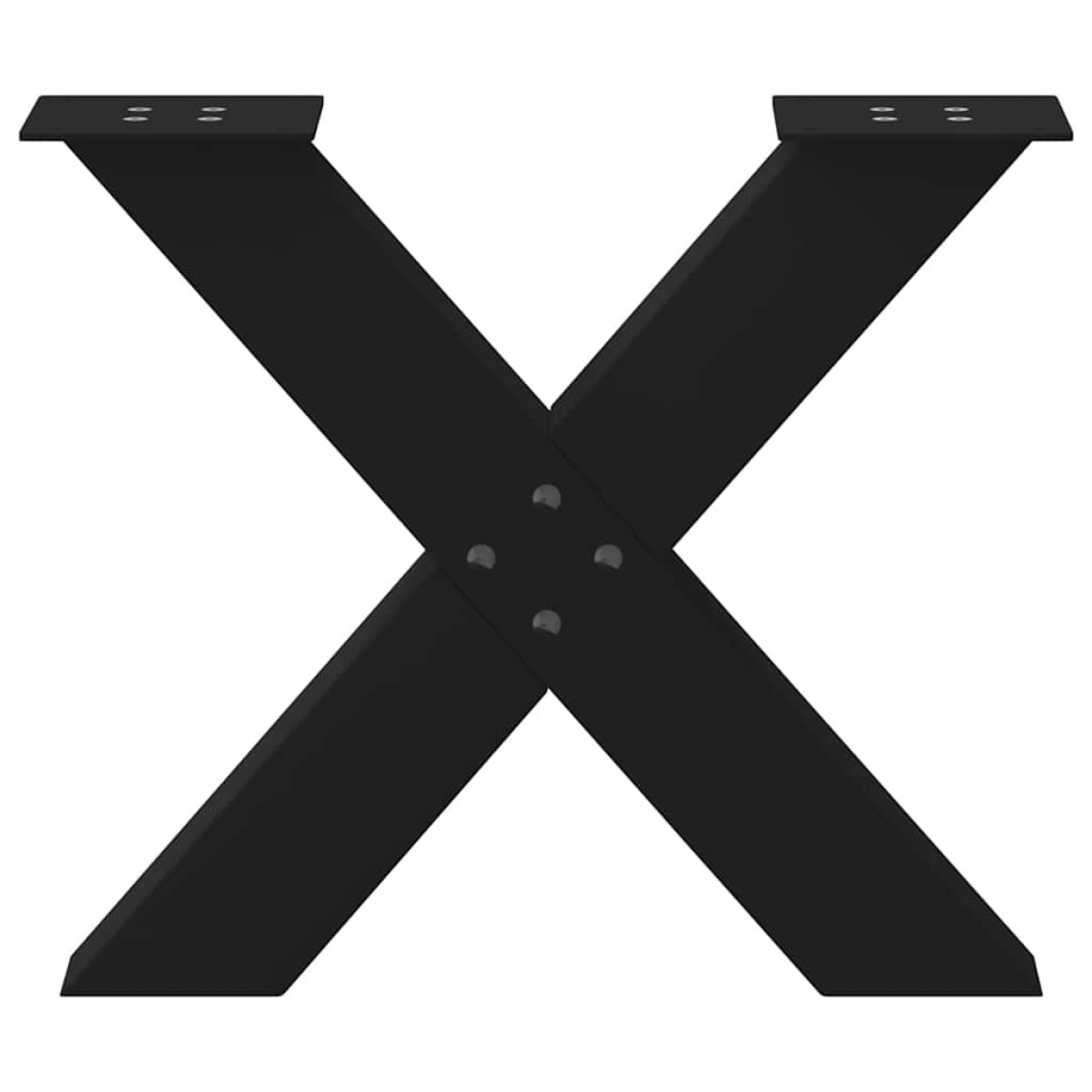 vidaXL Πόδια Τραπεζιού Σαλονιού σε Σχήμα Χ, 2 τεμ. Μαύρο, Ατσάλι 60x(42-43) εκ.