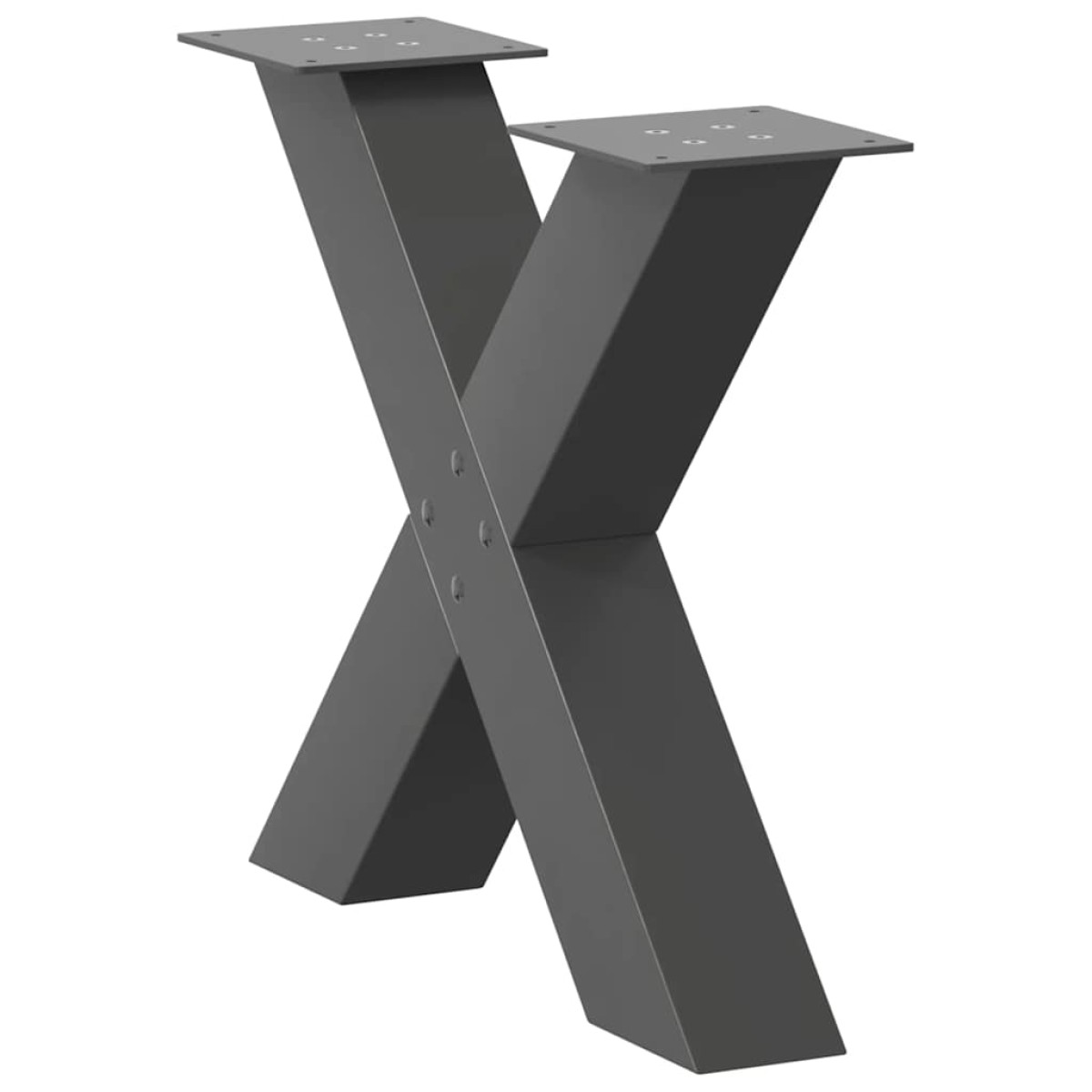 vidaXL Πόδια Τραπεζιού Σαλονιού σε Σχήμα Χ, 2 τεμ. Ανθρακί 60x(42-43) εκ. Ατσάλι