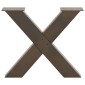 vidaXL Πόδια Τραπεζιού Σαλονιού σε Σχήμα Χ, 2 τεμ. από Φυσικό Ατσάλι 60x(42-43) εκ. Ατσάλι