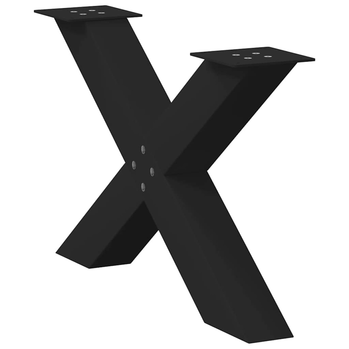 vidaXL Πόδια Τραπεζιού Σαλονιού σε Σχήμα Χ, 2 τεμ. Μαύρο, Ατσάλι 70x(42-43) εκ.