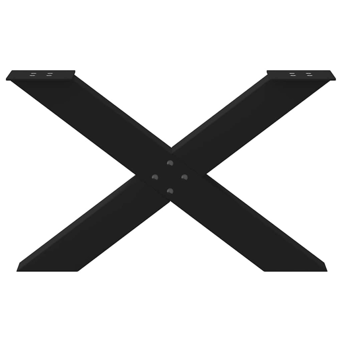vidaXL Πόδια Τραπεζιού Σαλονιού σε Σχήμα Χ, 2 τεμ. Μαύρο, Ατσάλι 70x(42-43) εκ.