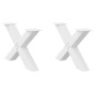 vidaXL Πόδια Τραπεζιού Σαλονιού σε Σχήμα Χ, 2 τεμ. Λευκά 70x(42-43) εκ. Ατσάλι