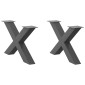 vidaXL Πόδια Τραπεζιού Σαλονιού σε Σχήμα Χ, 2 τεμ. Ανθρακί 70x(42-43) εκ. Ατσάλι