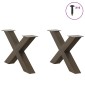 vidaXL Πόδια Τραπεζιού Σαλονιού σε Σχήμα Χ, 2 τεμ. από Φυσικό Ατσάλι 70x(42-43) εκ. Ατσάλι