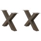 vidaXL Πόδια Τραπεζιού Σαλονιού σε Σχήμα Χ, 2 τεμ. από Φυσικό Ατσάλι 70x(42-43) εκ. Ατσάλι