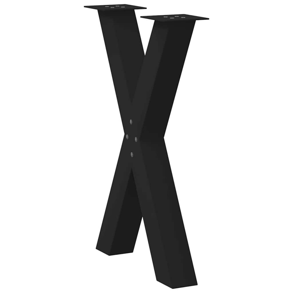 vidaXL Πόδια Τραπεζαρίας σε Σχήμα Χ, 2 τεμ. Μαύρο, Ατσάλι 50x(72-73) εκ.