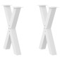 vidaXL Πόδια Τραπεζαρίας σε Σχήμα Χ, 2 τεμ. Λευκά 50x(72-73) εκ. Ατσάλι