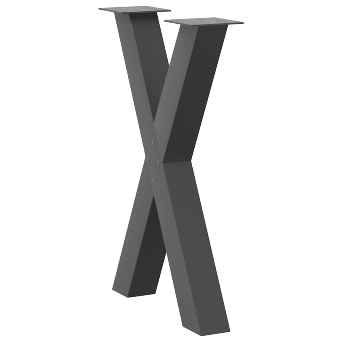 vidaXL Πόδια Τραπεζαρίας σε Σχήμα Χ 2 τεμ. Ανθρακί 50x(72-73) εκ. Ατσάλι