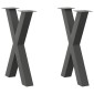 vidaXL Πόδια Τραπεζαρίας σε Σχήμα Χ 2 τεμ. Ανθρακί 50x(72-73) εκ. Ατσάλι