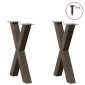 vidaXL Πόδια Τραπεζαρίας σε Σχήμα Χ, 2 τεμ. από Φυσικό Ατσάλι 50x(72-73) εκ. Ατσάλι
