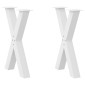 vidaXL Πόδια Τραπεζαρίας σε Σχήμα Χ, 2 τεμ. Λευκά 60x(72-73) εκ. Ατσάλι