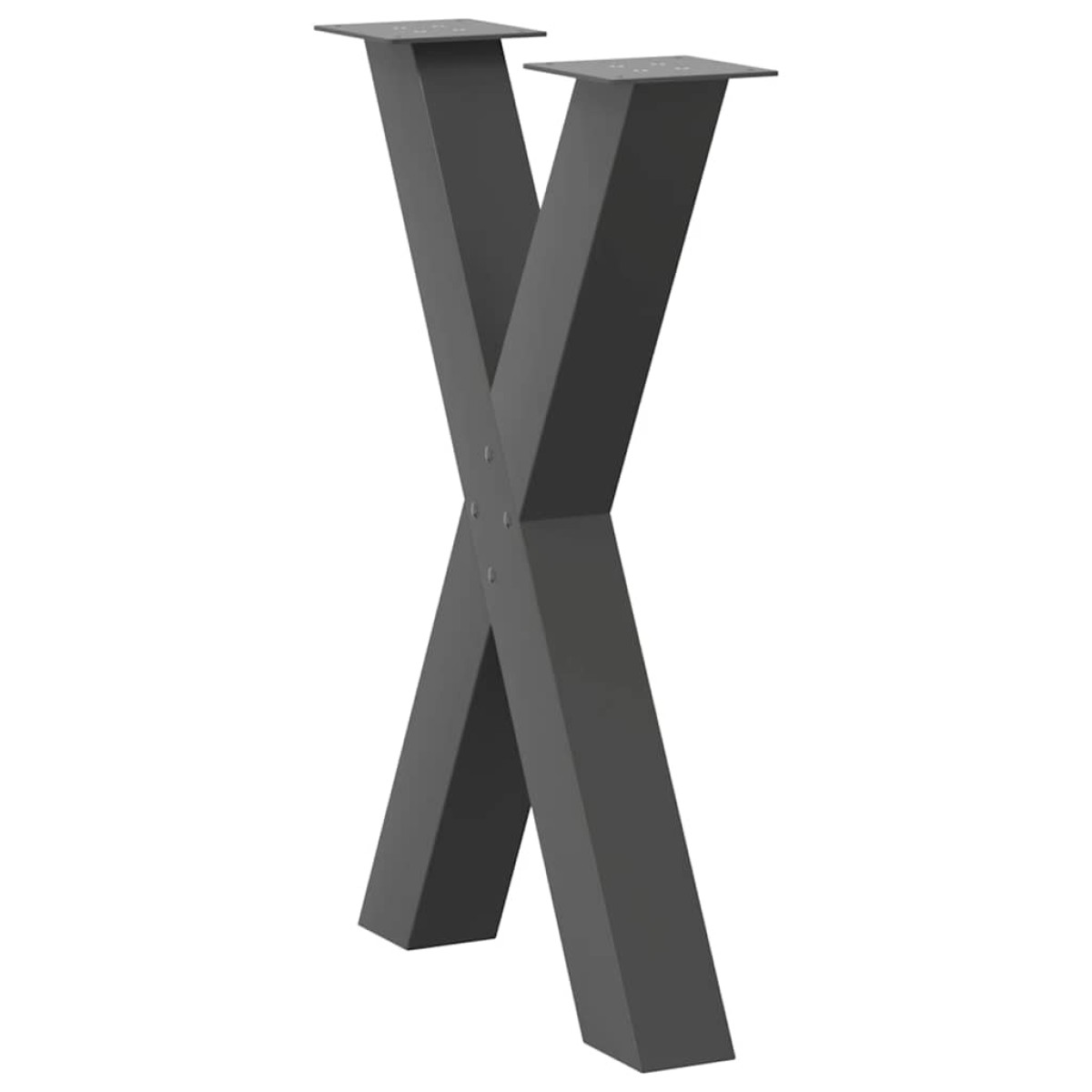 vidaXL Πόδια Τραπεζαρίας σε Σχήμα Χ, 2 τεμ. Ανθρακί 60x(72-73) εκ. Ατσάλι