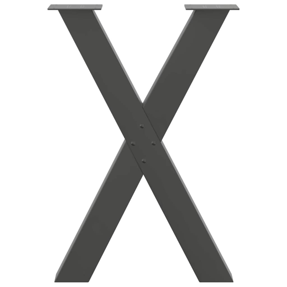 vidaXL Πόδια Τραπεζαρίας σε Σχήμα Χ, 2 τεμ. Ανθρακί 60x(72-73) εκ. Ατσάλι