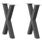 vidaXL Πόδια Τραπεζαρίας σε Σχήμα Χ, 2 τεμ. Ανθρακί 60x(72-73) εκ. Ατσάλι