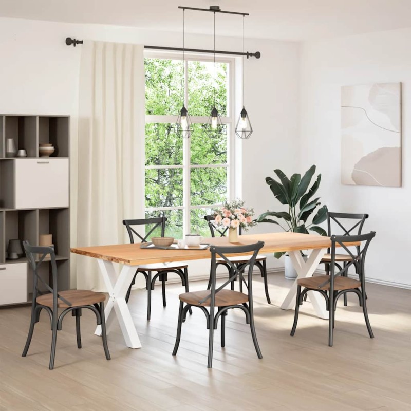 vidaXL Πόδια Τραπεζαρίας σε Σχήμα Χ, 2 τεμ. Λευκά 70x(72-73) εκ. Ατσάλι