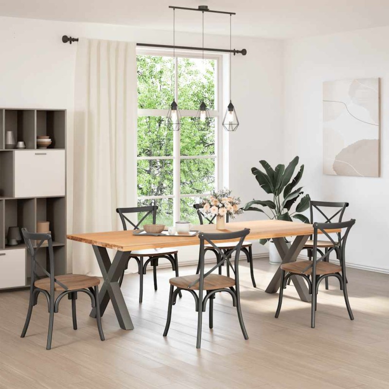 vidaXL Πόδια Τραπεζαρίας σε Σχήμα Χ 2 τεμ. Ανθρακί 70x(72-73) εκ. Ατσάλι