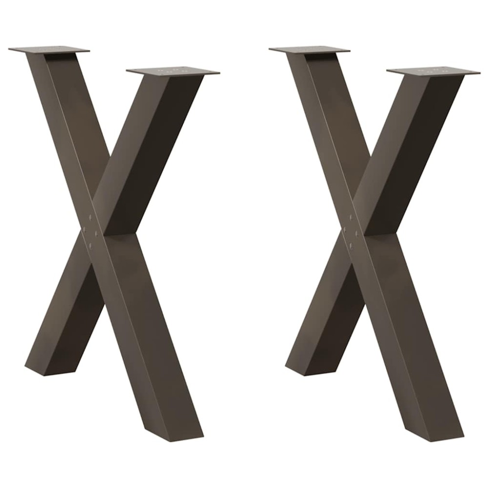 vidaXL Πόδια Τραπεζαρίας σε Σχήμα Χ, 2 τεμ. από Φυσικό Ατσάλι 70x(72-73) εκ. Ατσάλι