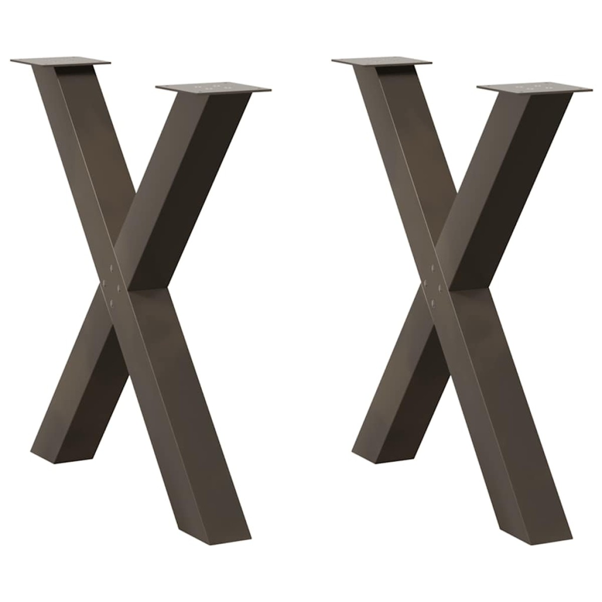vidaXL Πόδια Τραπεζαρίας σε Σχήμα Χ, 2 τεμ. από Φυσικό Ατσάλι 70x(72-73) εκ. Ατσάλι
