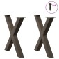 vidaXL Πόδια Τραπεζαρίας σε Σχήμα Χ, 2 τεμ. από Φυσικό Ατσάλι 70x(72-73) εκ. Ατσάλι