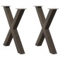 vidaXL Πόδια Τραπεζαρίας σε Σχήμα Χ, 2 τεμ. από Φυσικό Ατσάλι 70x(72-73) εκ. Ατσάλι