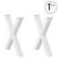 vidaXL Πόδια Τραπεζαρίας σε Σχήμα Χ, 2 τεμ. Λευκά 80x(72-73) εκ. Ατσάλι