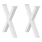 vidaXL Πόδια Τραπεζαρίας σε Σχήμα Χ, 2 τεμ. Λευκά 80x(72-73) εκ. Ατσάλι