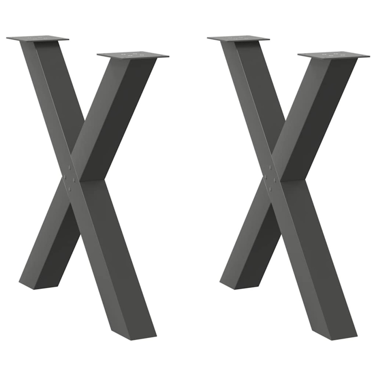 vidaXL Πόδια Τραπεζαρίας σε Σχήμα Χ 2 τεμ. Ανθρακί 80x(72-73) εκ. Ατσάλι