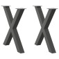 vidaXL Πόδια Τραπεζαρίας σε Σχήμα Χ 2 τεμ. Ανθρακί 80x(72-73) εκ. Ατσάλι