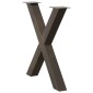 vidaXL Πόδια Τραπεζαρίας σε Σχήμα Χ, 2 τεμ. από Φυσικό Ατσάλι 80x(72-73) εκ. Ατσάλι