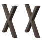 vidaXL Πόδια Τραπεζαρίας σε Σχήμα Χ, 2 τεμ. από Φυσικό Ατσάλι 80x(72-73) εκ. Ατσάλι