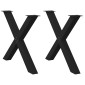 vidaXL Πόδια Τραπεζαρίας σε Σχήμα Χ, 2 τεμ. Μαύρα 90x(72-73) εκ. Ατσάλι