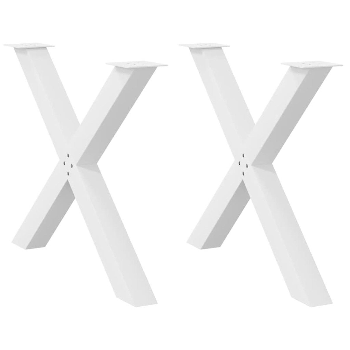 vidaXL Πόδια Τραπεζαρίας σε Σχήμα Χ, 2 τεμ. Λευκά 90x(72-73) εκ. Ατσάλι