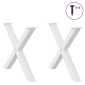 vidaXL Πόδια Τραπεζαρίας σε Σχήμα Χ, 2 τεμ. Λευκά 90x(72-73) εκ. Ατσάλι