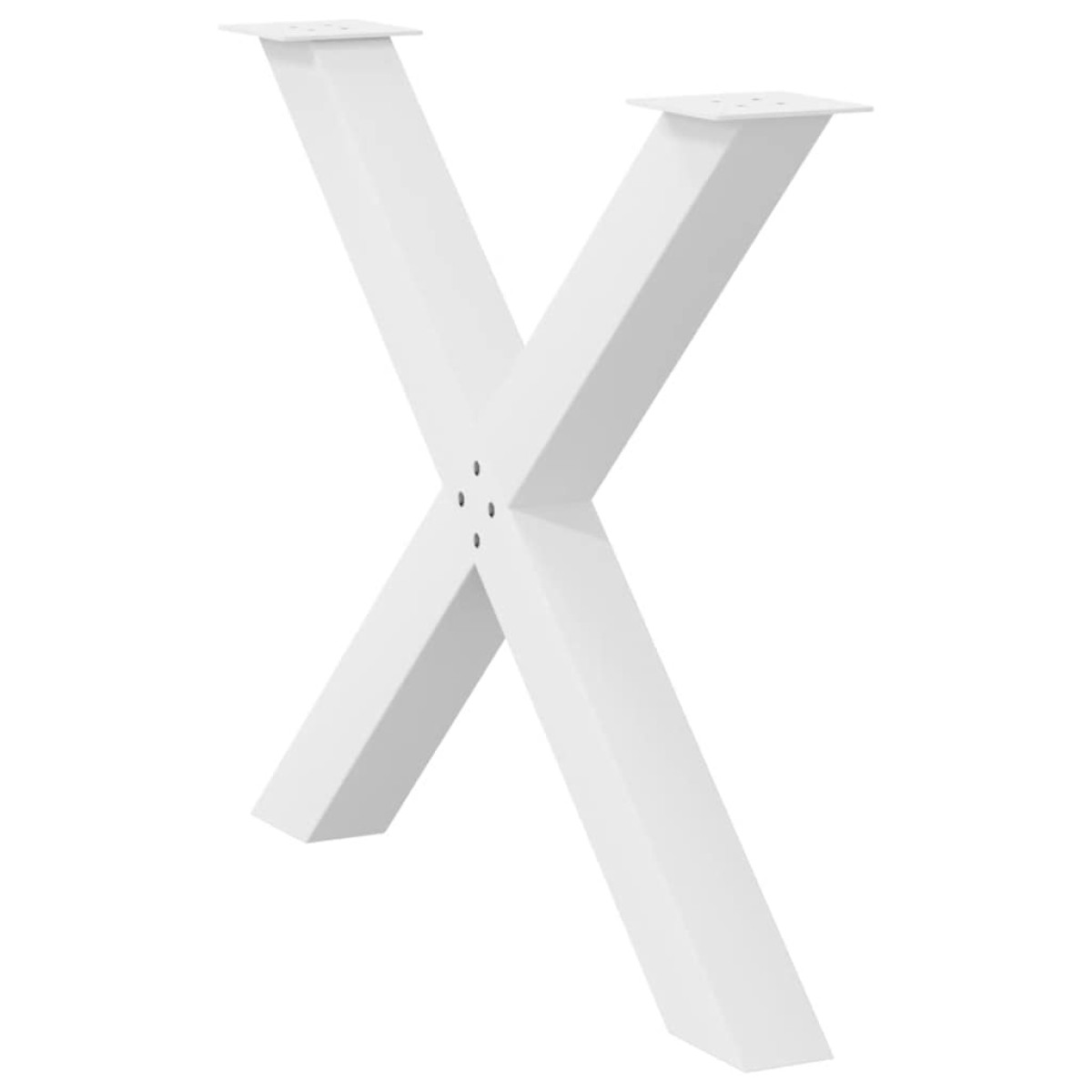 vidaXL Πόδια Τραπεζαρίας σε Σχήμα Χ, 2 τεμ. Λευκά 90x(72-73) εκ. Ατσάλι