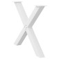 vidaXL Πόδια Τραπεζαρίας σε Σχήμα Χ, 2 τεμ. Λευκά 90x(72-73) εκ. Ατσάλι