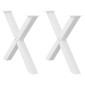 vidaXL Πόδια Τραπεζαρίας σε Σχήμα Χ, 2 τεμ. Λευκά 90x(72-73) εκ. Ατσάλι