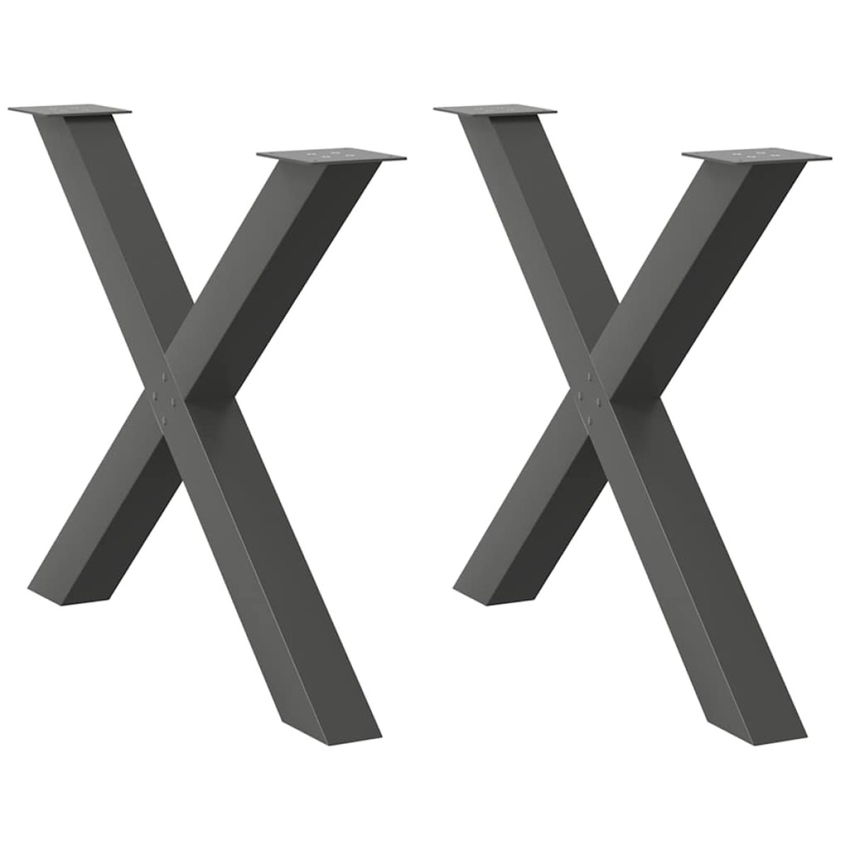 vidaXL Πόδια Τραπεζαρίας σε Σχήμα Χ, 2 τεμ. Ανθρακί 90x(72-73) εκ. Ατσάλι