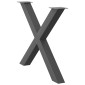 vidaXL Πόδια Τραπεζαρίας σε Σχήμα Χ, 2 τεμ. Ανθρακί 90x(72-73) εκ. Ατσάλι