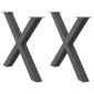 vidaXL Πόδια Τραπεζαρίας σε Σχήμα Χ, 2 τεμ. Ανθρακί 90x(72-73) εκ. Ατσάλι