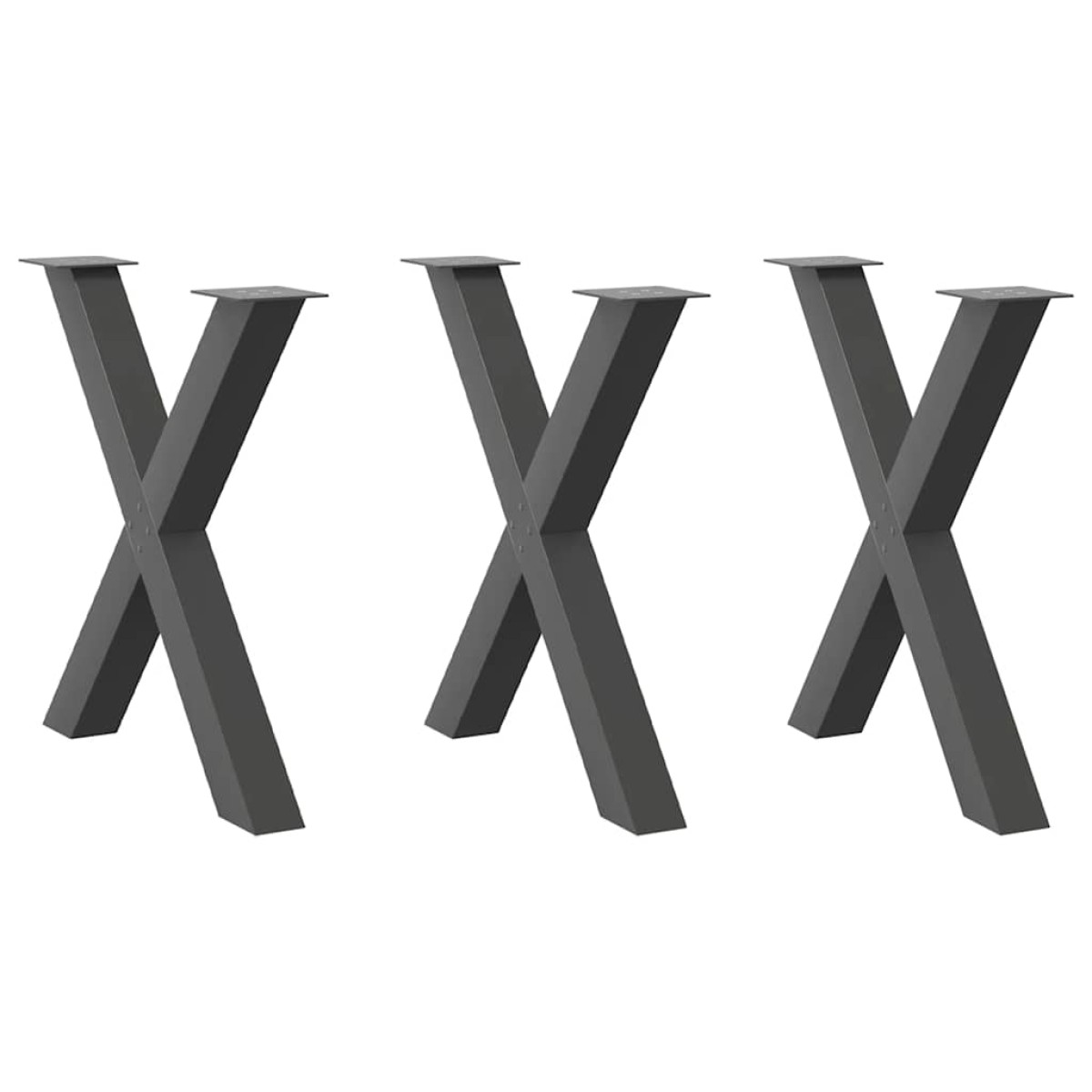 vidaXL Πόδια Τραπεζαρίας σε Σχήμα Χ 3 τεμ. Ανθρακί 70x(72-73) εκ. Ατσάλι