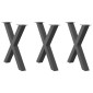 vidaXL Πόδια Τραπεζαρίας σε Σχήμα Χ 3 τεμ. Ανθρακί 70x(72-73) εκ. Ατσάλι