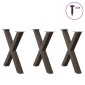 vidaXL Πόδια Τραπεζαρίας σε Σχήμα Χ 3 τεμ. από Φυσικό Ατσάλι 70x(72-73) εκ. Ατσάλι
