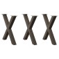 vidaXL Πόδια Τραπεζαρίας σε Σχήμα Χ 3 τεμ. από Φυσικό Ατσάλι 70x(72-73) εκ. Ατσάλι