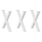 vidaXL Πόδια Τραπεζαρίας σε Σχήμα Χ 3 τεμ. Λευκά 80x(72-73) εκ. Ατσάλι