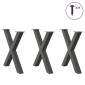 vidaXL Πόδια Τραπεζαρίας σε Σχήμα Χ 3 τεμ. Ανθρακί 80x(72-73) εκ. Ατσάλι