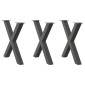 vidaXL Πόδια Τραπεζαρίας σε Σχήμα Χ 3 τεμ. Ανθρακί 80x(72-73) εκ. Ατσάλι